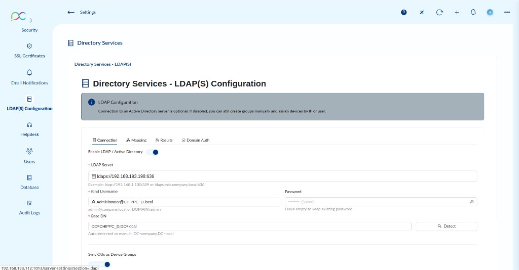 LDAP(S) Configuration — Server Settings — Xcalibur Global Wiki
